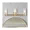 Hello Honey® Izzy Brushed Gold Metal & Clear Ribbed Glass 3-Light Vanity Light